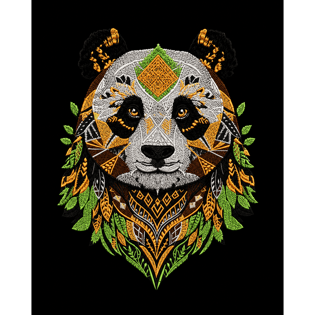 Panda Embroidered Black Light Patch - Kimono Dave