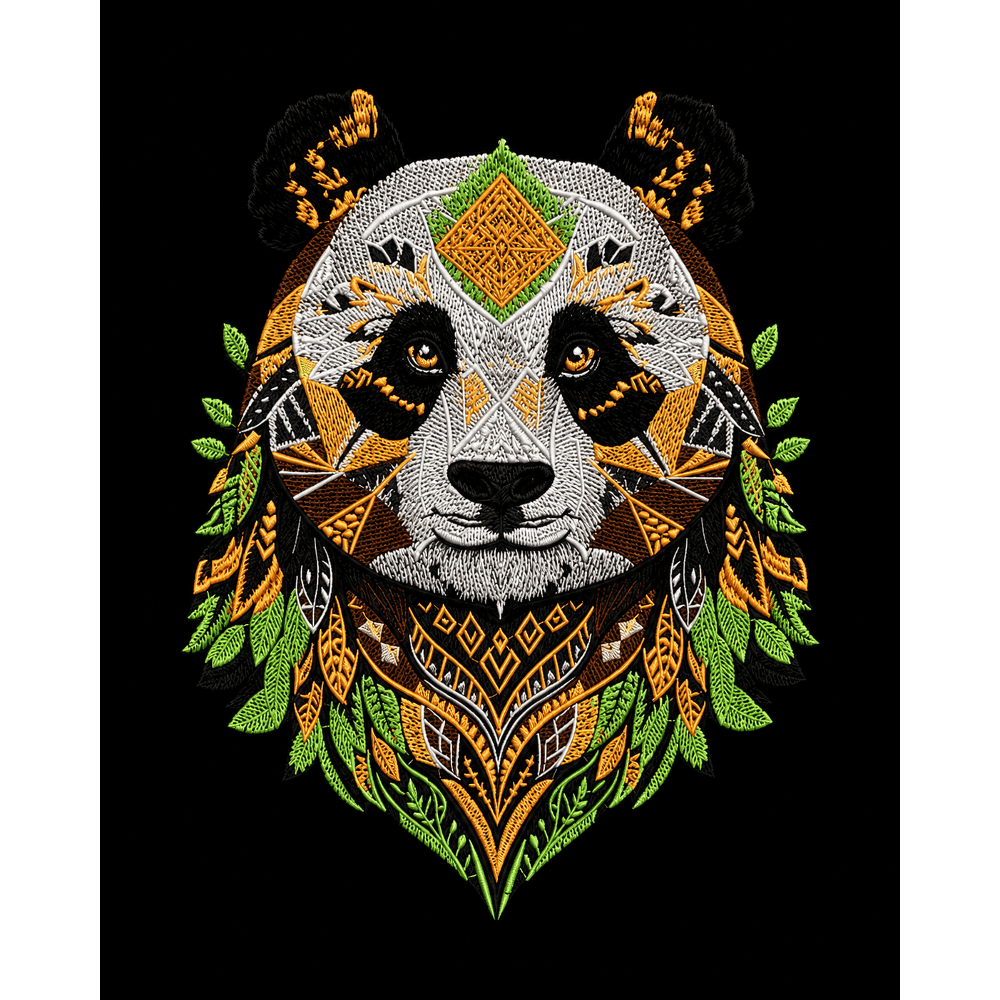 Panda Embroidered Black Light Patch - Kimono Dave