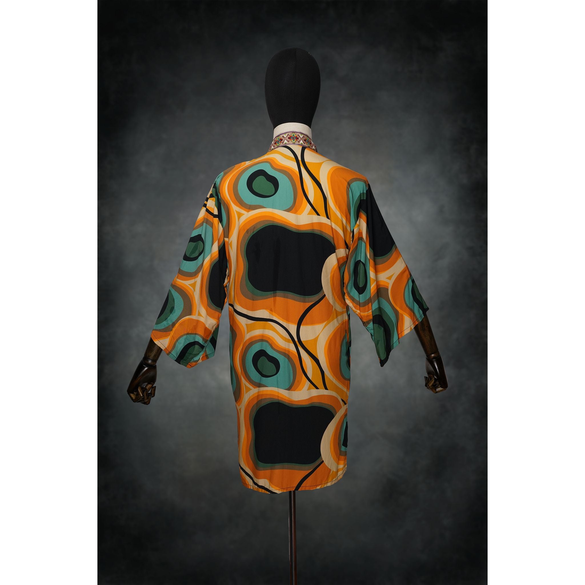 Psychedelic Swirl Woven Kimono - Kimono Dave