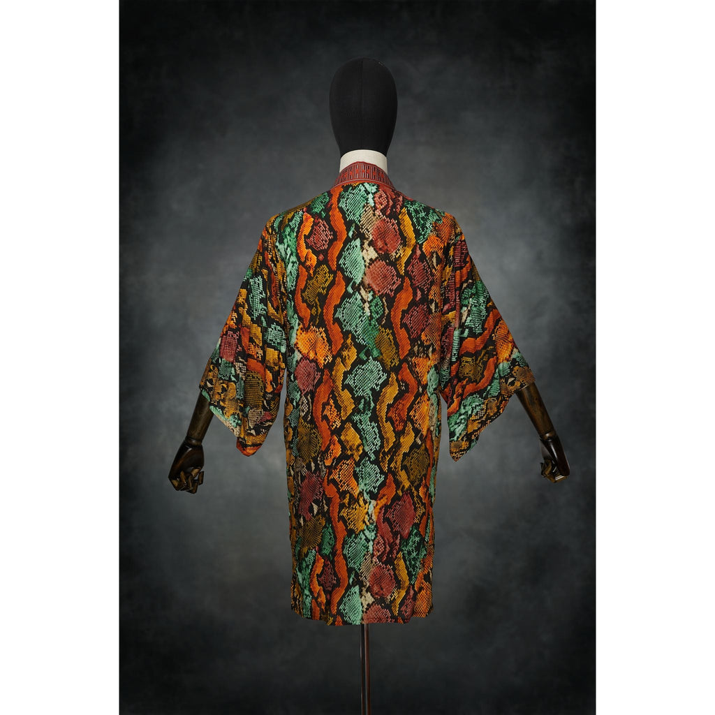 Savanna Serpent Stretch Knit Kimono - Kimono Dave