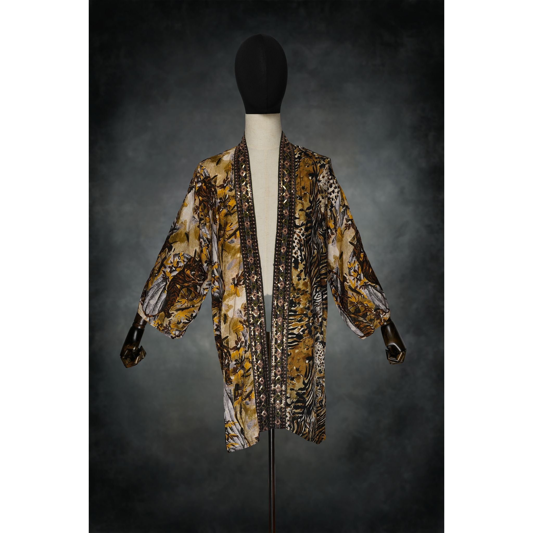 Wild Serengeti Woven Kimono - Kimono Dave
