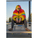 Cropped Zip-off Rainbow Coat (Pre-order) - Kimono Dave