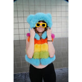 Cropped Zip-off Rainbow Coat (Version 2.0) - Kimono Dave