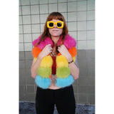 Cropped Zip-off Rainbow Coat (Version 2.0) - Kimono Dave