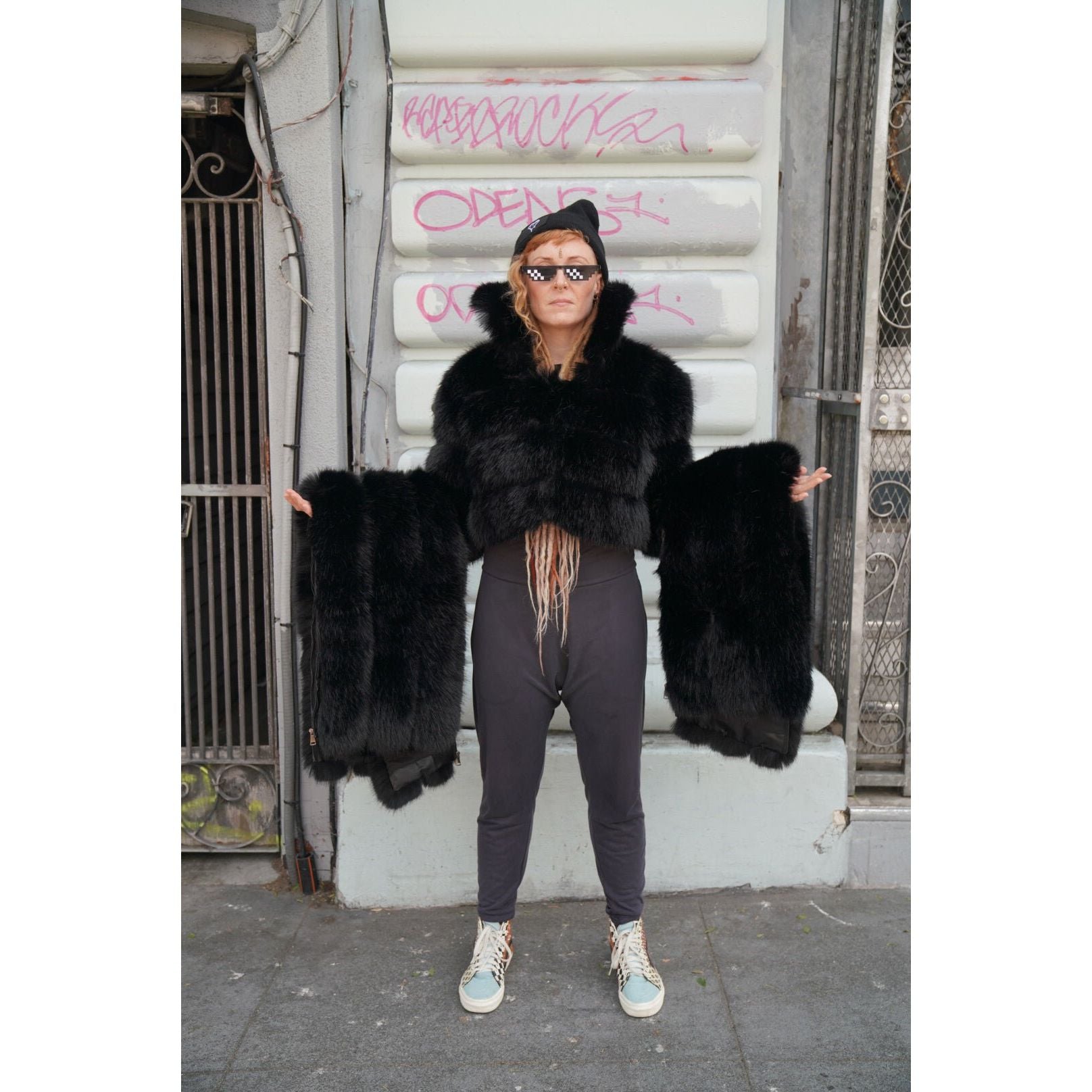 Long Zip-off Black Coat (Pre-order) - Kimono Dave