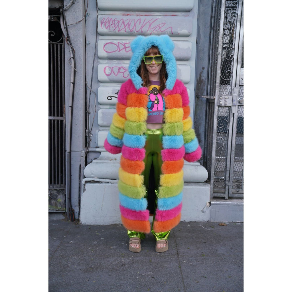 Long Zip-off Rainbow Coat (Pre-order) - Kimono Dave