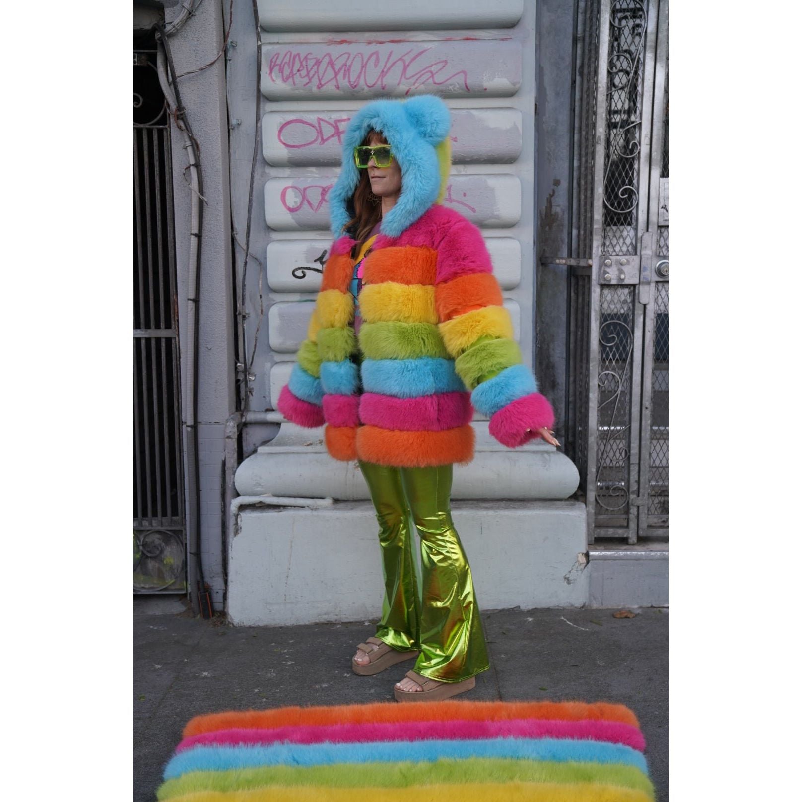 Long Zip-off Rainbow Coat (Pre-order) - Kimono Dave