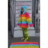 Long Zip-off Rainbow Coat (Pre-order) - Kimono Dave